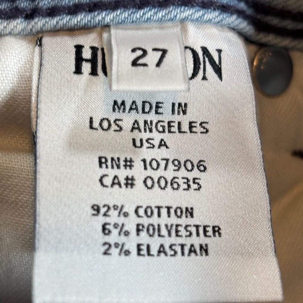 Hudson Womens Skinny Jeans Light Wash Distressed Blue Denim Made in USA Size 27 - Picture 6 of 13